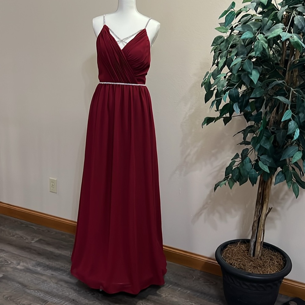 Christina Wu Collection elegant burgundy wedding/formal/prom/cocktail dress 8